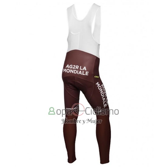 Ag2rla Ropa Ciclismo Culotte Largo 2016 Mangas Largas Blanco y Brown